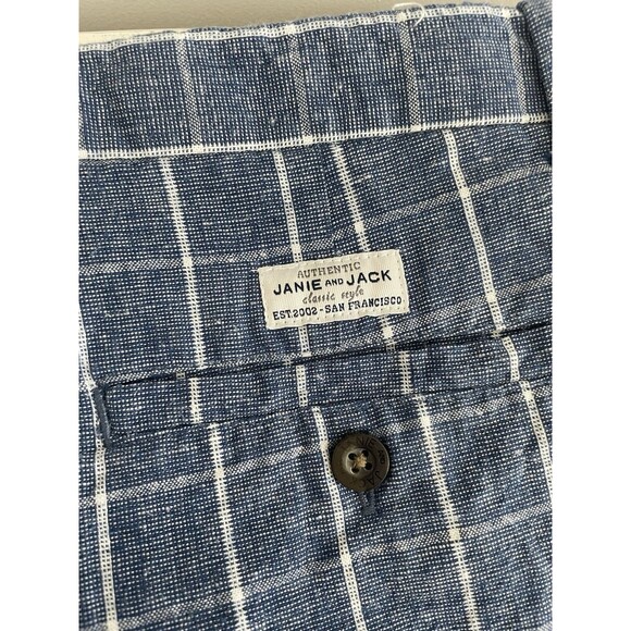 Janie and Jack Boys Blue Plaid Shorts size 16 Grid Preppy Classic Party Summer - Picture 5 of 7